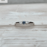 Silver ring with a small Rock Creek Sapphire 