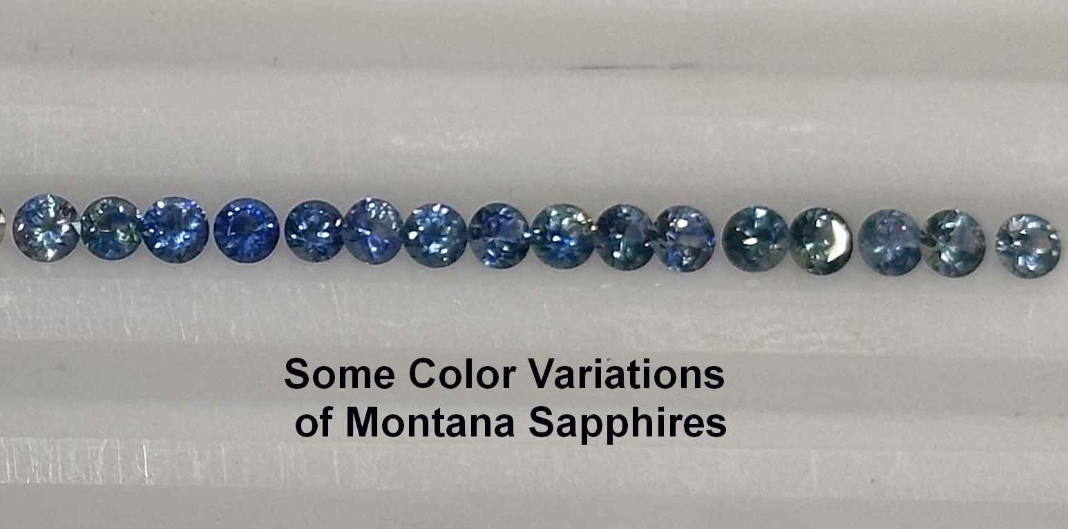 Montana sapphire color variations
