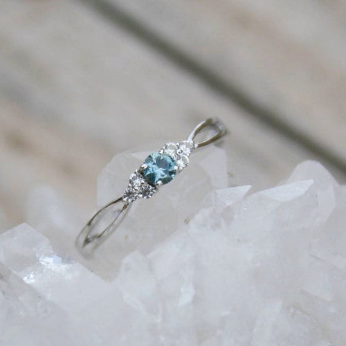light blue Montana sapphire and diamond ring