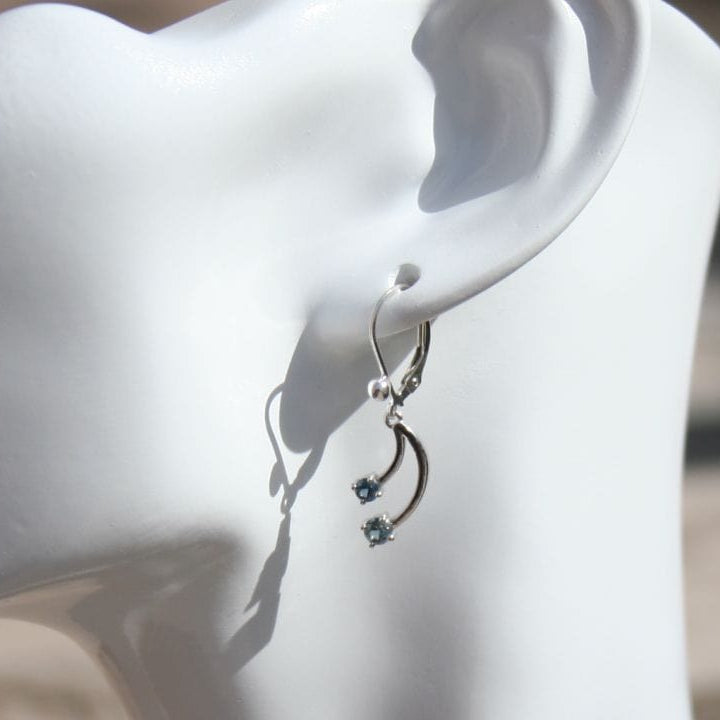 Sterling silver Montana sapphire dangles