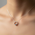 Silver pendant necklace with blue gemstone, IMG_3994_1